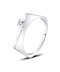 Charming Designed With CZ Stone Silver Ring NSR-4137